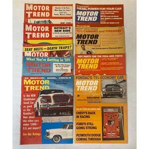 Lot of 9 Motor Trend Magazines 1954 1957 1958 1969 1970 1971